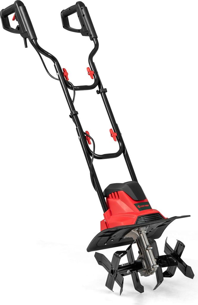 COSTWAY Motorhacke elektrisch 1200W, 36cm Arbeitsbreite 22cm Arbeitstiefe 380 U/min, Gartenfräse klappbar mit Schutzschalter & Handgriff 36,5x24x1...