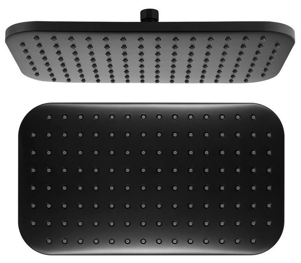 Aqualine Kopfbrause, 200x350mm, ABS / Schwarz matt
