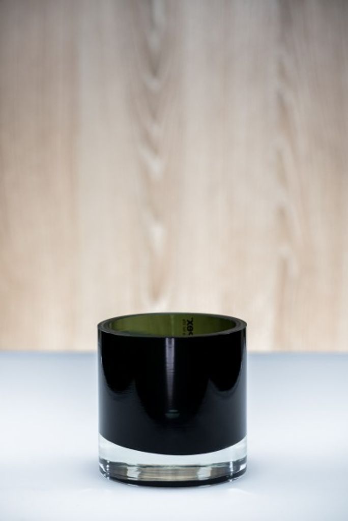SPARK Dekoglas Glas Dunkel Grau Teelichthalter Kerzenleuchter Rund Teelichtglas / Blumenglas 32171
