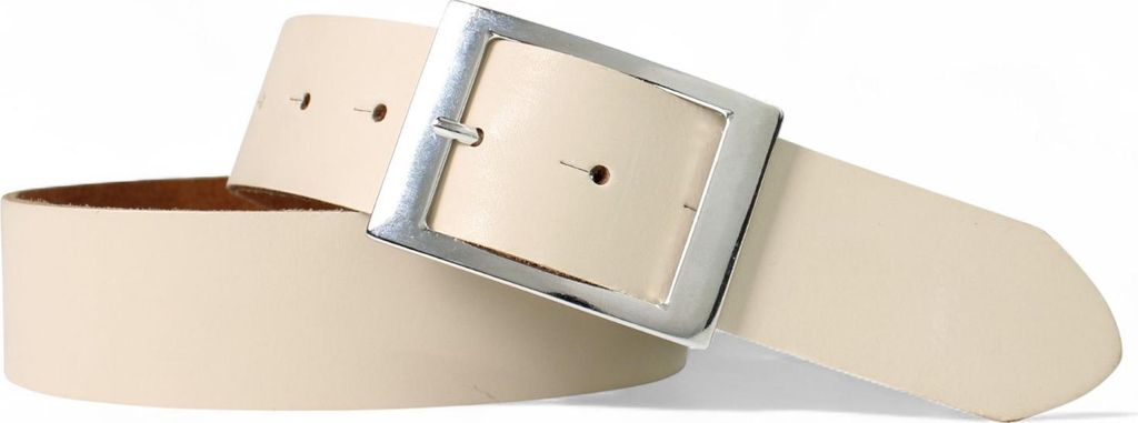 FRONHOFER Gürtel 3,8 cm rechteckige Gürtelschnalle silber, echt Ledergürtel Damen