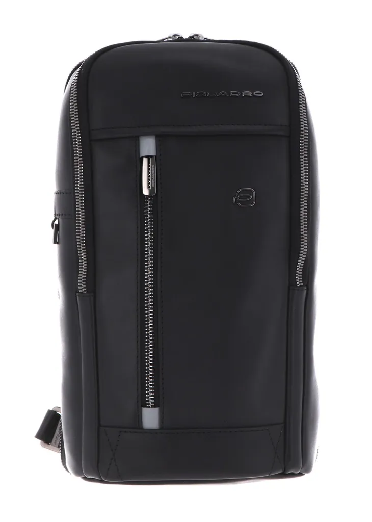 Sacoche Croisée Homme Cuir Noir Piquadro Obidos Mono Sling Bag Chic