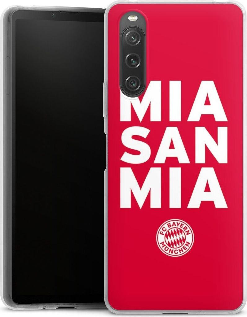 DeinDesign Handyhülle für Sony Xperia 10 V Silikon Hülle Case Smartphone Schutzhülle FC Bayern München FCB Mia San Mia