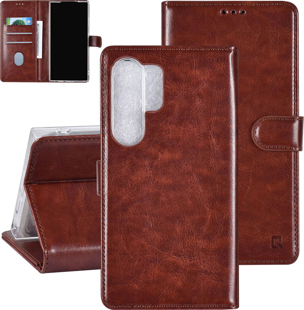 UNIQ Accessory Galaxy S24 Ultra Book type case - 3 pasjeshouder - Brown