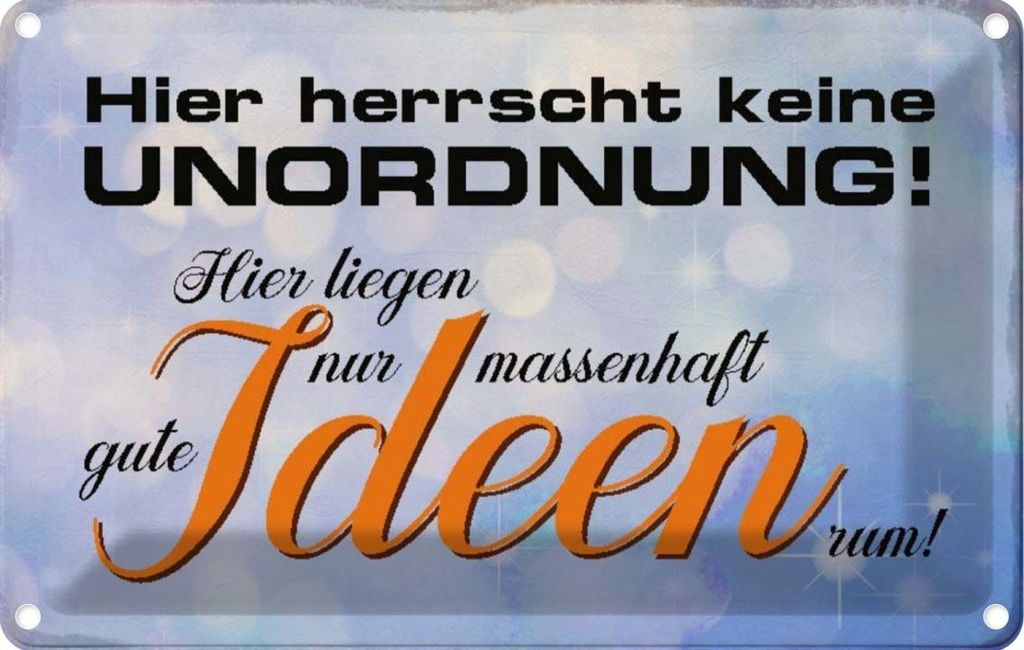 vianmo Blechschild 12x18 cm hier herrscht keine Unordnung Dekoration Spruch Zitat