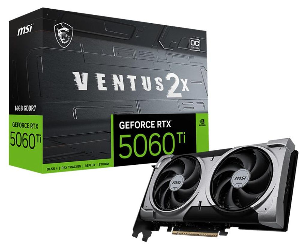 MSI VENTUS GeForce RTX 5060 TI 16G 2X OC PLUS NVIDIA 16 Go Image du produit 