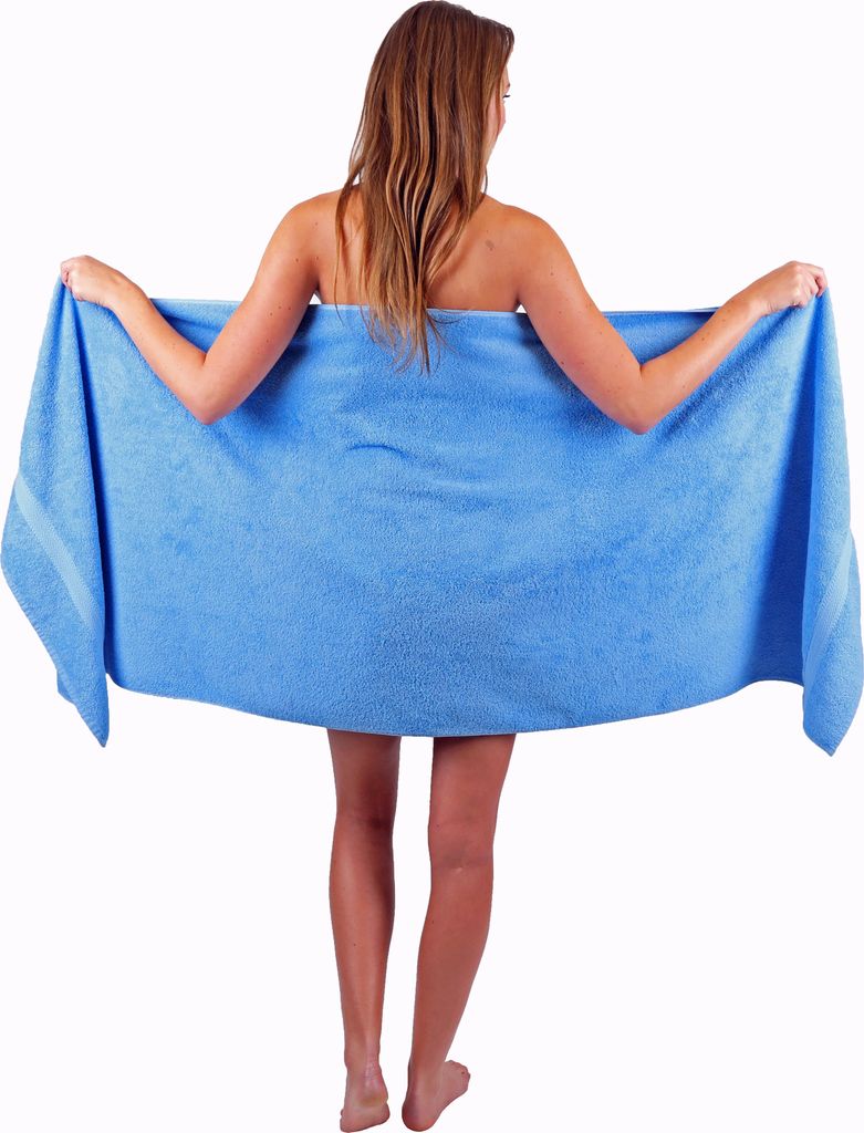 Betz Saunatuch 70 x 200 cm PREMIUM 100% Baumwolle Badetuch Liegetuch Strandtuch Farbe: hellblau