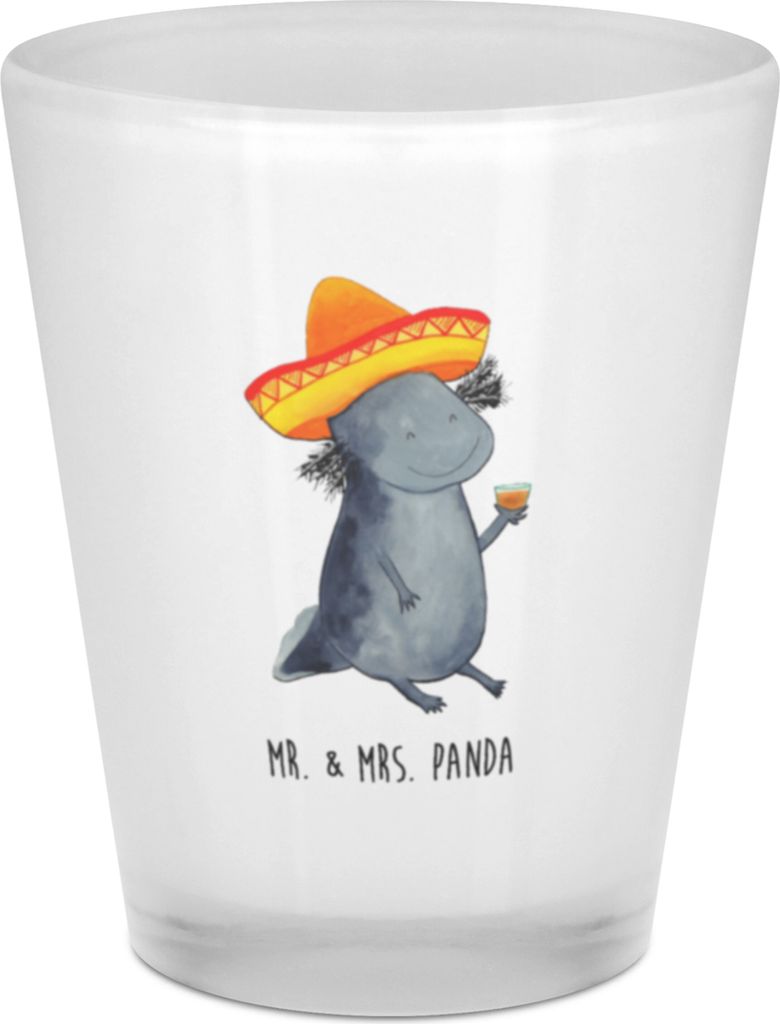 Mr. & Mrs. Panda Schnapsglas Axolotl Tequila - Transparent - Geschenk, Pinnchen, Stamperl, Molch, trinken, Motivation, Zitrone, Schnapsbecher, Mexi...