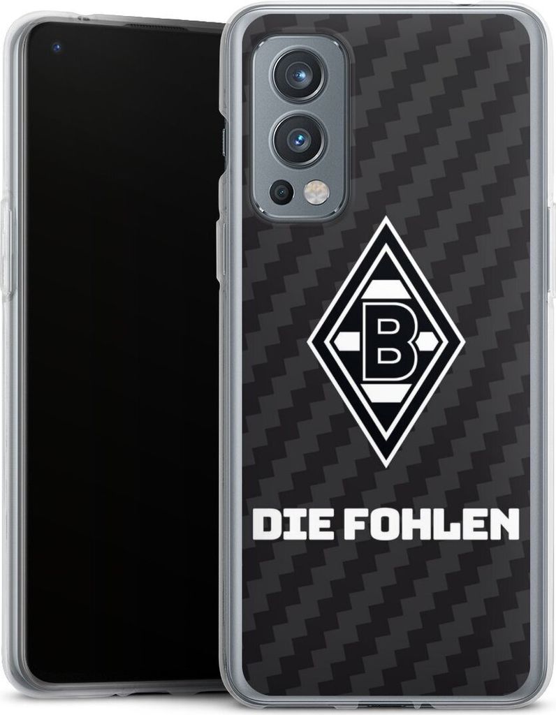 DeinDesign Handyhülle für OnePlus Nord 2 5G Silikon Hülle Case Smartphone Schutzhülle Borussia Mönchengladbach Carbon Gladbach