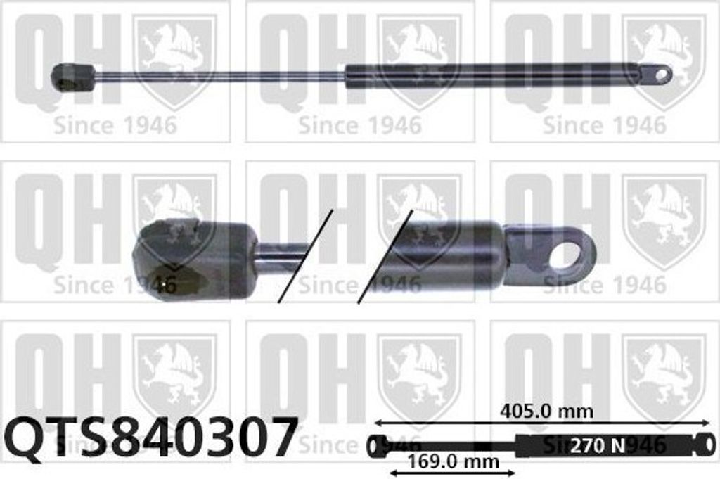 QUINTON HAZELL Gasfeder Motorhaubendämpfer 405mm für PORSCHE 944 270N QTS840307