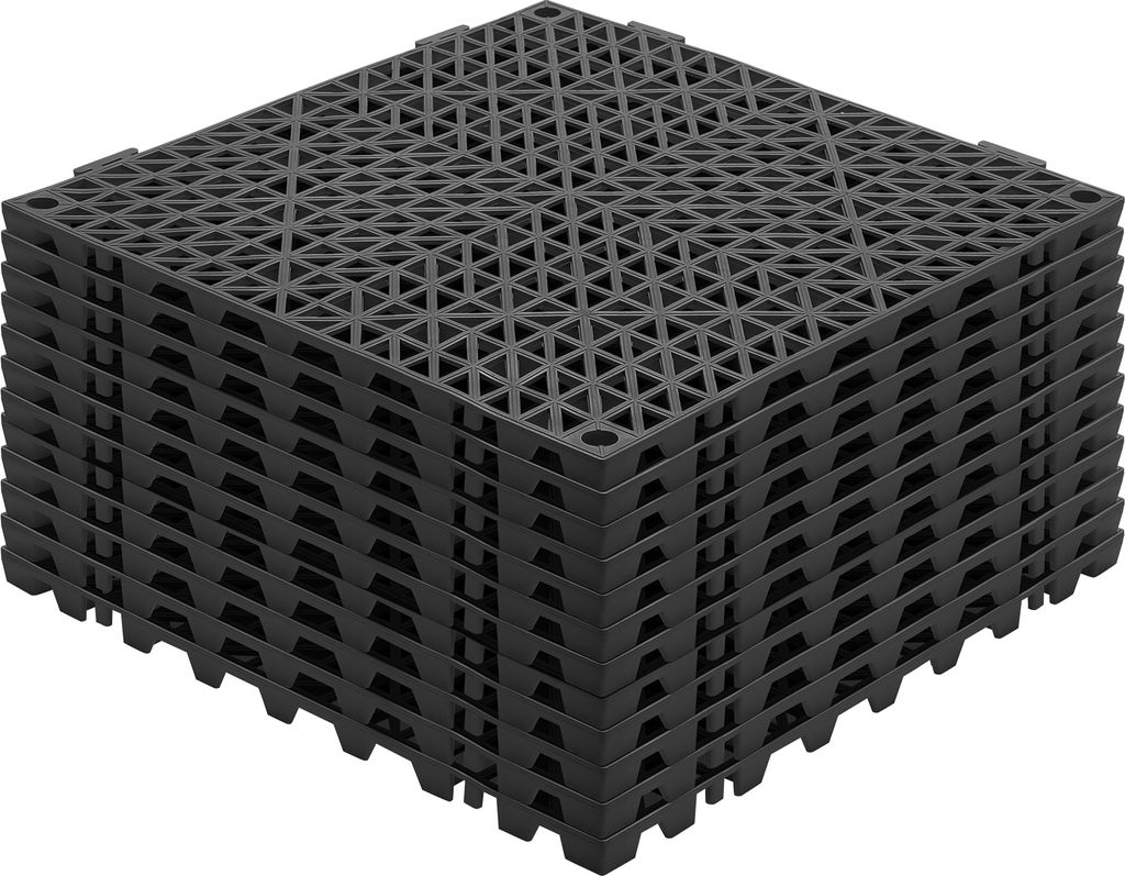 SucceBuy Modulares ineinander greifendes Kissen, 12er-Pack 30 x 30 cm Drainagematten, weiche ineinander greifende Bodenfliesen aus PVC, rutschfeste...