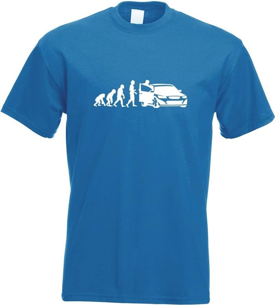 Kiwistar - T-Shirt - royal - Evolution Autofahrer Motiv Bedruckt Funshirt Design Print - mit Motiv Bedruckt - Funshirt Design - Sport - Freizeit - ...