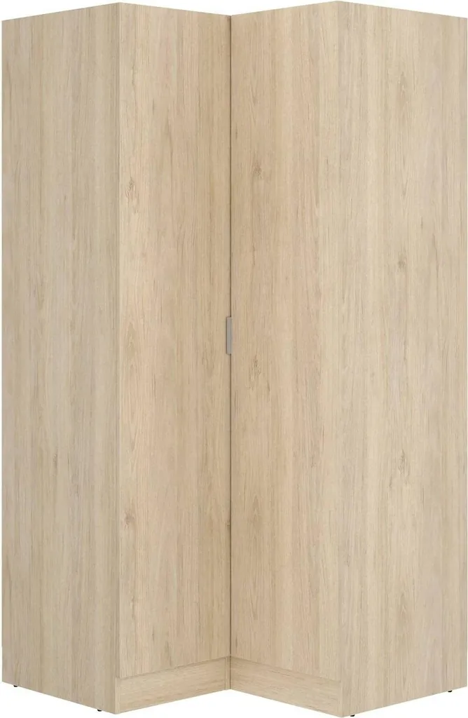 Aser Armoire 2 Portes 91x184h cm Chêne Marron avec Porte-manteaux Intégré