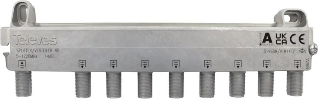 Televes VT814FZ Répartiteur Octuple 5-1218MHz VD 14dB 519608 Professionnel