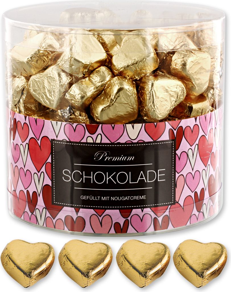 Günthart 150 goldene Herzen aus Schokolade | Herzen Produktbild 
