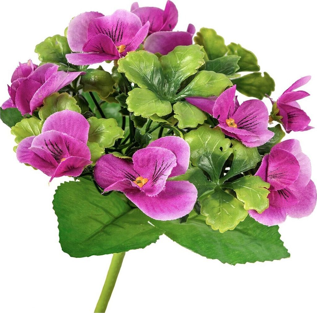 Dekolo Künstliche Blumen Blütenköpfe Pflanzen Stiefmütterche Frühlingsblumen Violett
