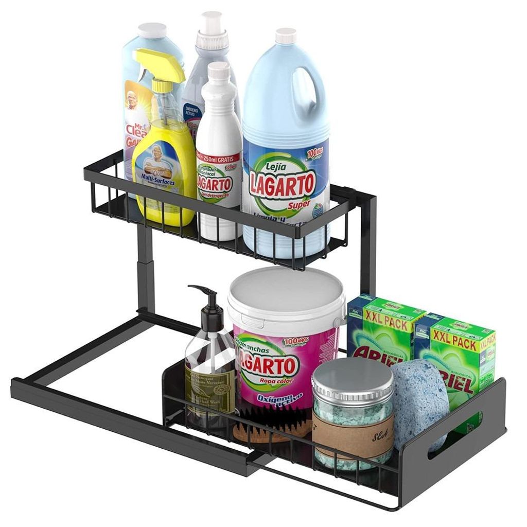 Küchen Organizer, 2 Etagen unter Waschbecken Regal, Spülschrank Organizer, Badezimmer Organizer, Schrank Organizer, Gewürzregal, Spülschrankregal
