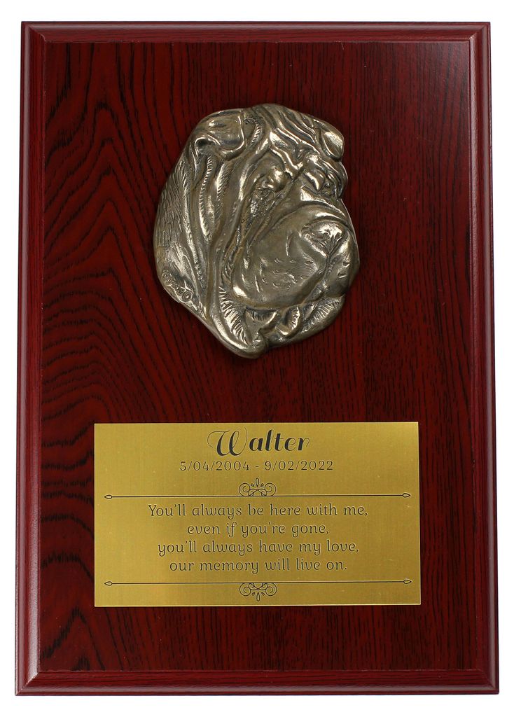 Shar Pei - Flachrelief eines Hundes, kleiner Nachbildung, realistische Plakette mit Hund von der Marke Art-Dog