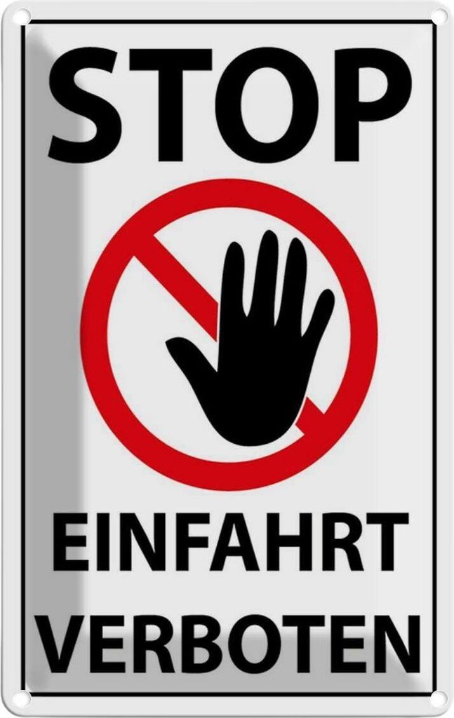 vianmo Blechschild 18x12 cm Stop Einfahrt verboten Warnschild Hinweisschild Parkplatzschild Sicherheit Vorsicht