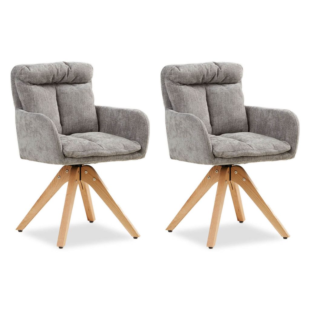 Homestyle4u Esszimmerstühle 2er Set drehbar mit Armlehnen Produktbild 