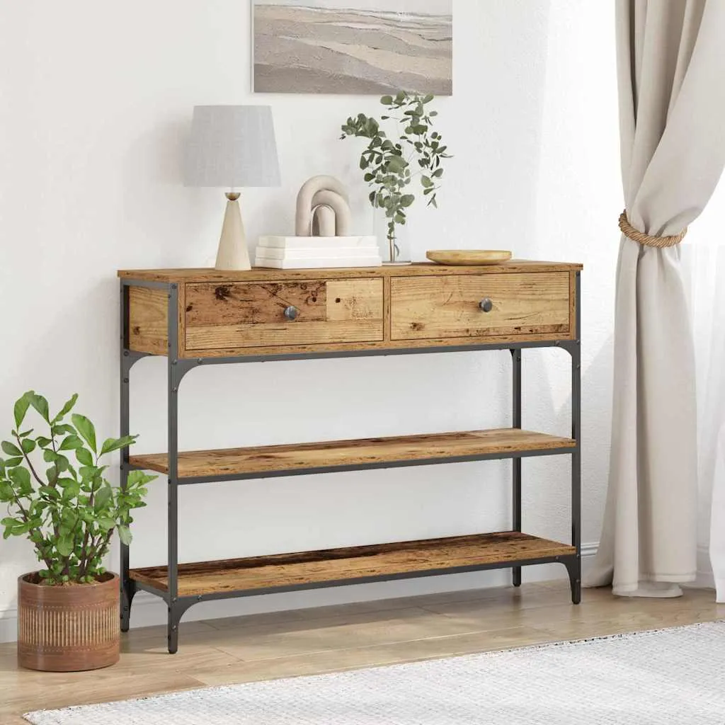 Offerta Consolle Legno di Recupero e Metallo 100x25x75 cm DE2484685