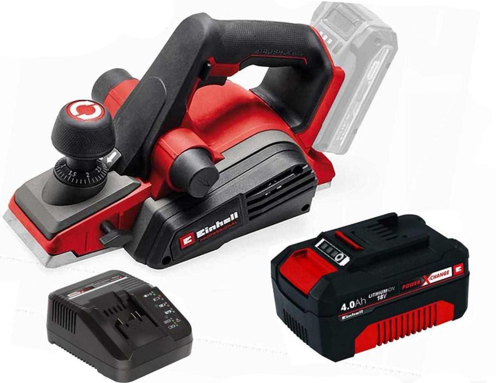 Einhell Professional 18V Akku-Handhobel TP-PL 18/3 Li BL - Akku 4.0 Ah Ladegerät