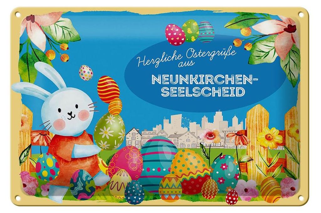Blechschild Ostern Ostergrüße 30x20cm NEUNKIRCHEN-SEELSCHEID