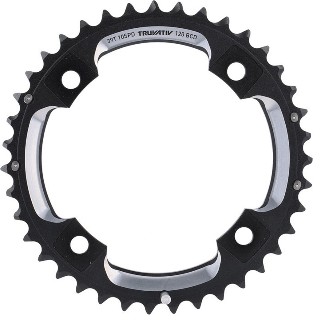 SRAM Kettenblatt MTB 39 Zähne S2 2x10-fach 120mm LK, Alu, L-Pin,GXP,CNC, schwarz