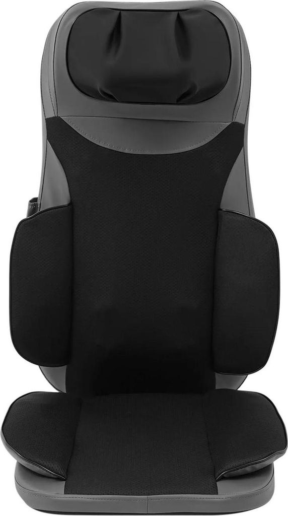 Massage-Sitzauflage Mit Wärme - Rücken-Massagematte Für Stuhl - Fünf Modi - 37–40 °C Konstante Wärme - Vibration - EU‐Stecker - Schwarz/Grau