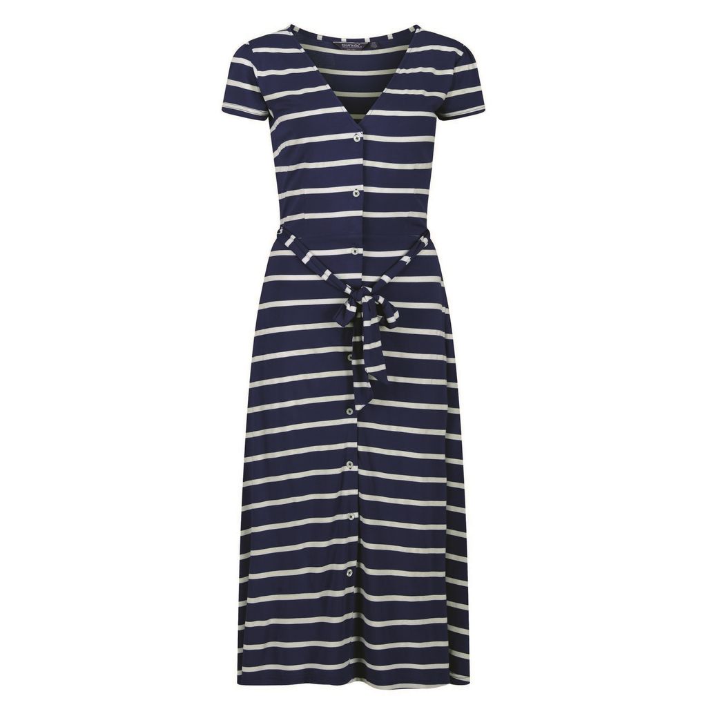Regatta - "Maisyn" Hemdblusenkleid für Damen RG6828 (40 DE) (Marineblau/Weiß)