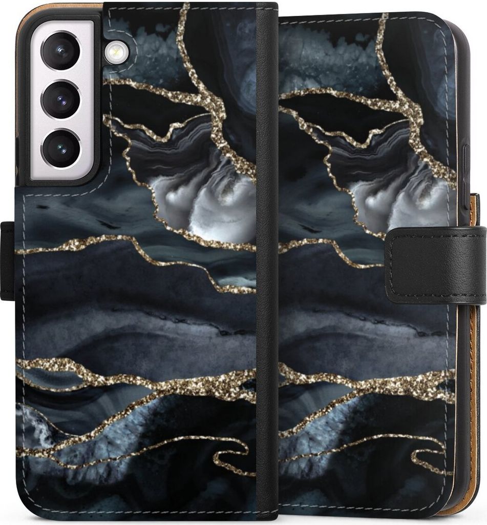 DeinDesign Klapphülle für Samsung Galaxy S22 Handytasche Lederhülle Tasche Glitzer Look Marmor Trends