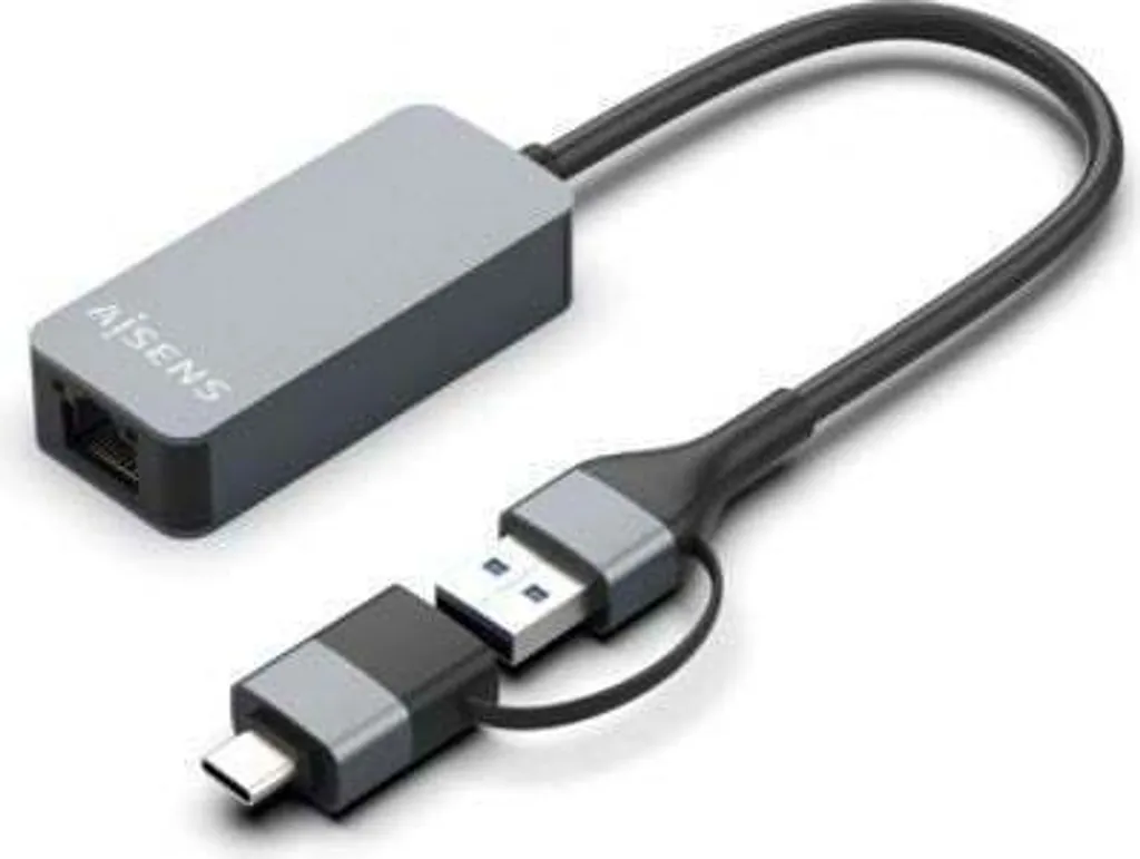 Convertisseur Ethernet 2.5Gbps vers USB Type-C et USB 3.2 Gris 15 cm