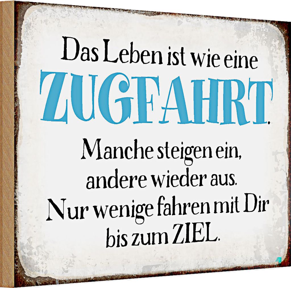 Holzschild Spruch 30x20cm Leben ist wie wie eine Zugfahrt