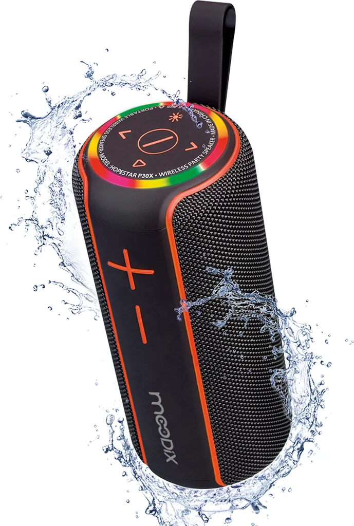 Moodix Altoparlante Bluetooth con Radio, Altoparlante portatile wireless impermeabile IPX7 compatibile con tutti i telefoni cellulari, Altoparlante da doccia con bassi profondi e scheda TF, Nero