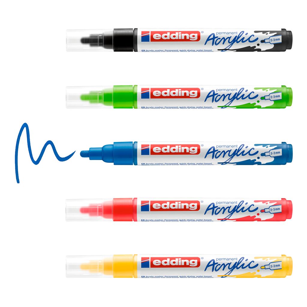 Edding 5100, 5 Stück(e), Schwarz, Rot, Blau, Gelb, Grün, 2 Produktbild 