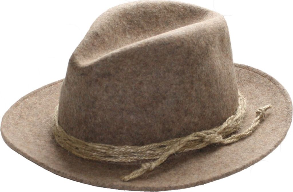Trachtenhut bayrischer Filzhut Bayern Seppelhut Sepplhut beige melliert, Größe:58