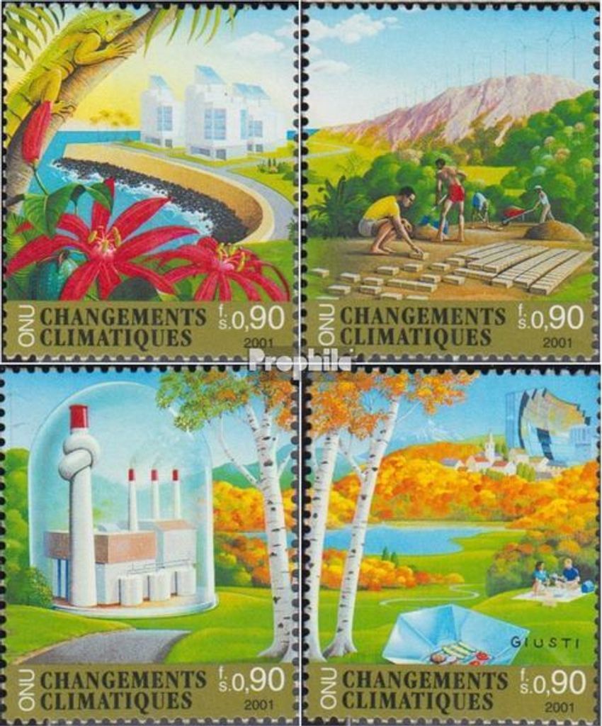 Briefmarken UNO - Genf 2001 Mi 428-431 (kompl.Ausg.) gestempelt Klimaänderung