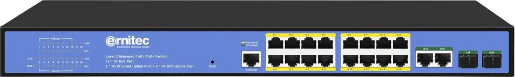 Switch Ernitec 16 Ports Gigabit Administration Layer 2+ Haute Vitesse
