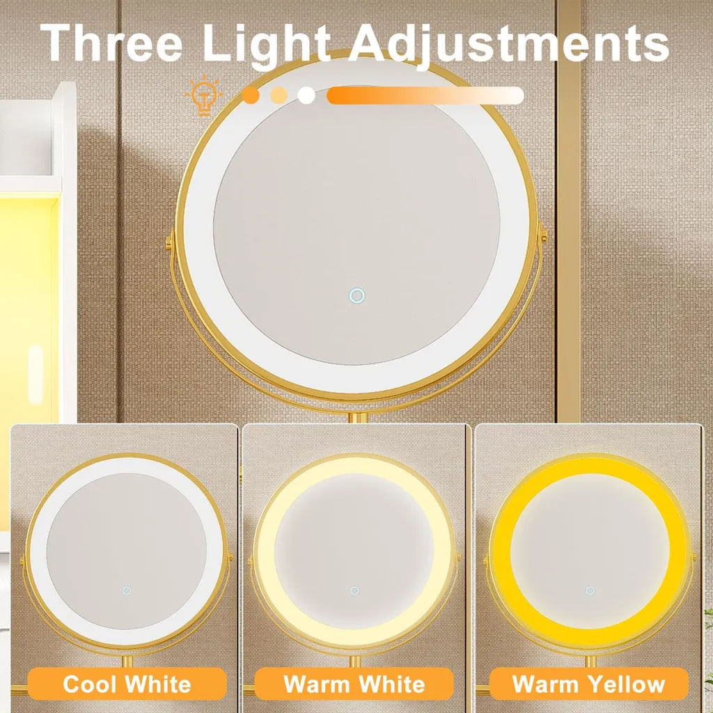 Coiffeuse blanche miroir lumineux pour optimiser le rangement - 8