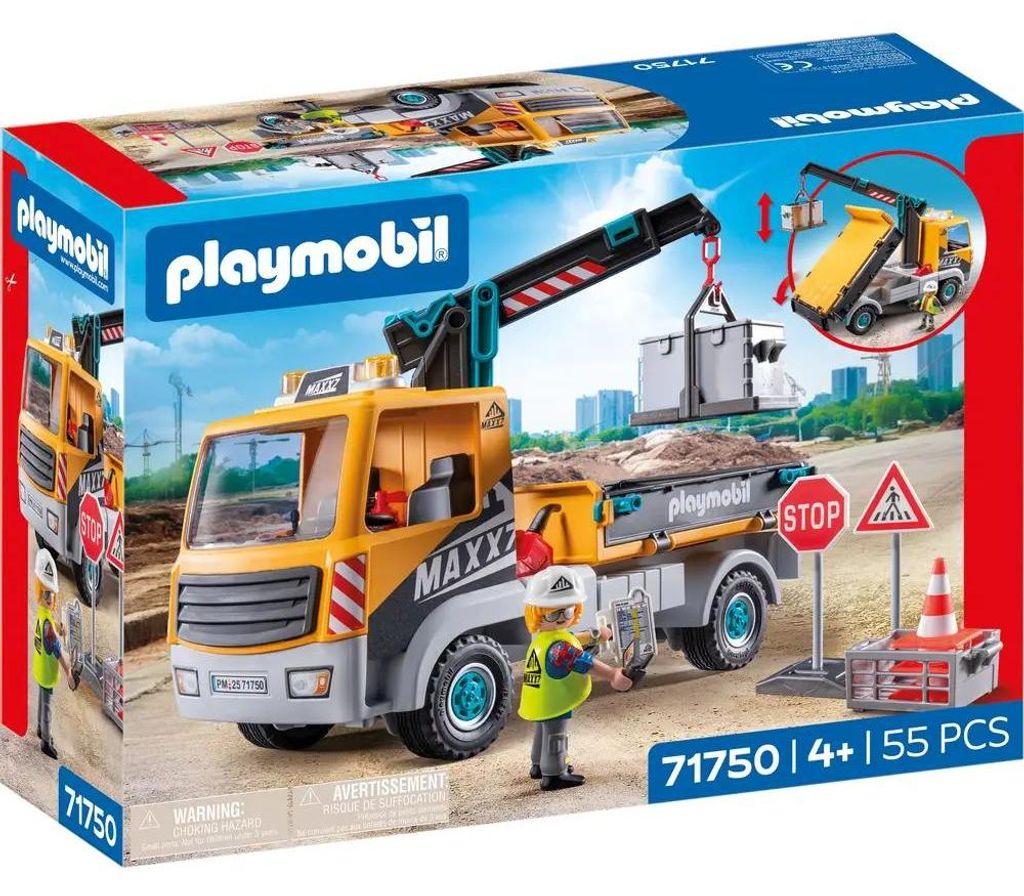 PLAYMOBIL Action Baustellen-LKW mit Kran, Auslegerkran, 4 Produktbild 