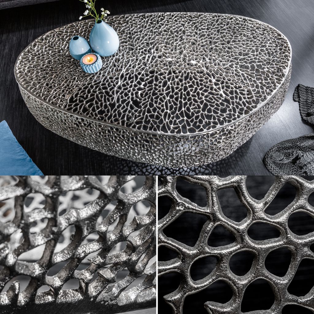 cagü: Couchtisch [NUBE] Silber aus Aluminium im Produktbild 3