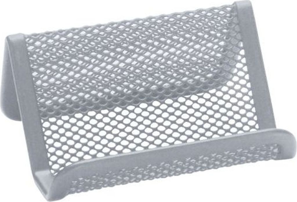 Visitenkartenständer Metall 11x7,5x5cm silber Packung mit 12 Stück