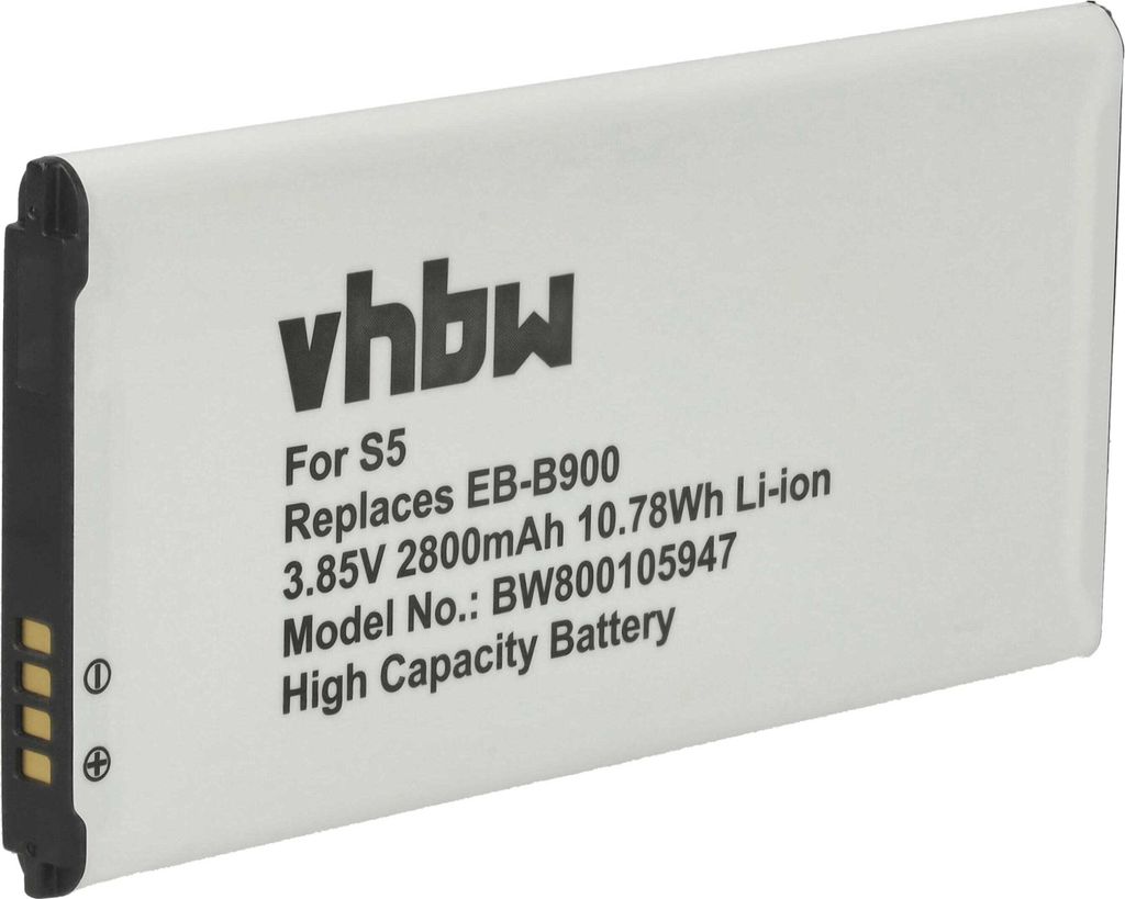 vhbw Akku Ersatz für Samsung GH43-04199A, GH43-04165A, EB-BG900BBC für Handy Smartphone Telefon (2800 mAh, 3,85 V, Li-Ion)