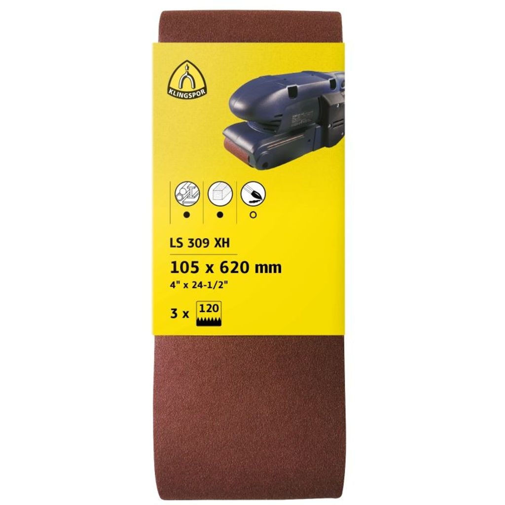 Klingspor LS 309 XH Hobbänder, 75 x 457 mm Korn 100 F5, SB-verpackt im Reiter