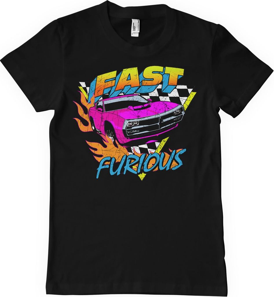 Fast & Furious - Colorful Car T-Shirt - Small - Black