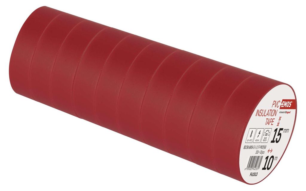 Isolierband PVC 15mm/10m Rot, 10 Stk.