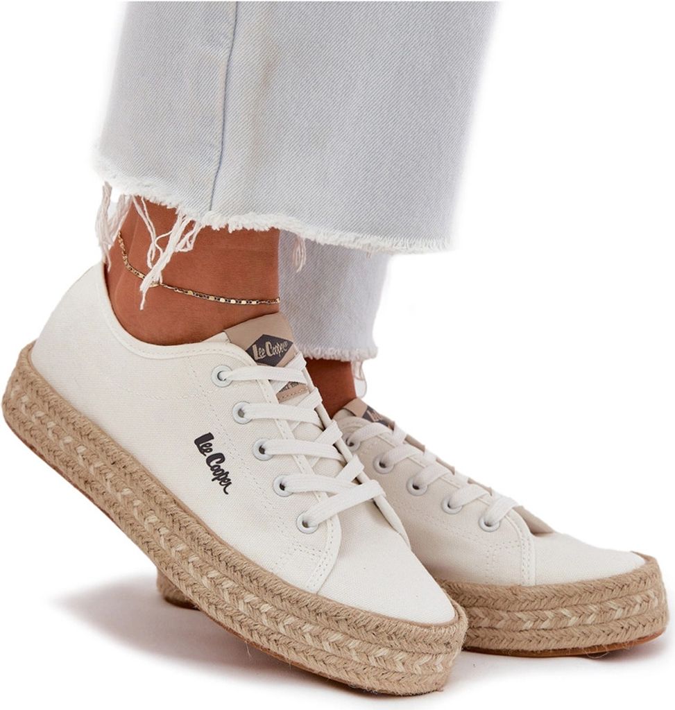 Damen Sneaker Mit Geflecht Lee Cooper LCW-25-44-3217 Weiß 38