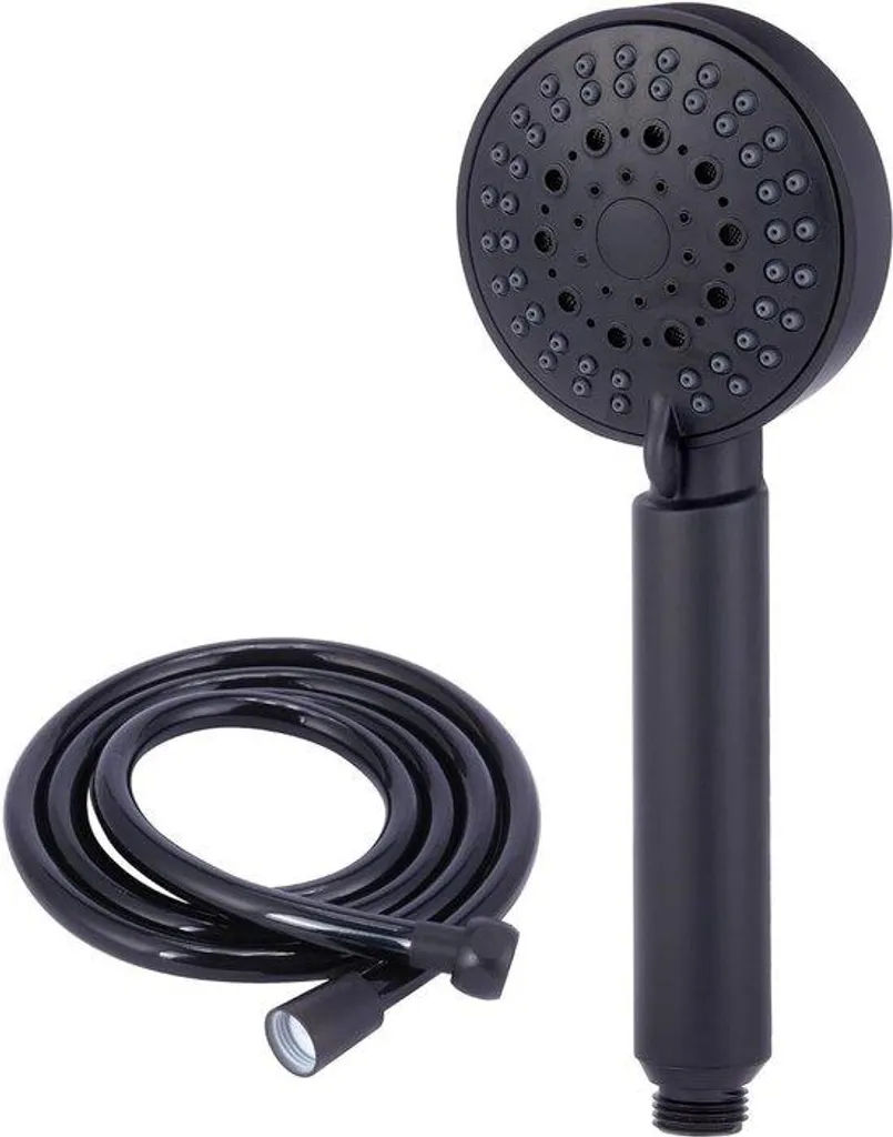 Pommeau de douche haute pression 175 mm avec flexible en acier inox