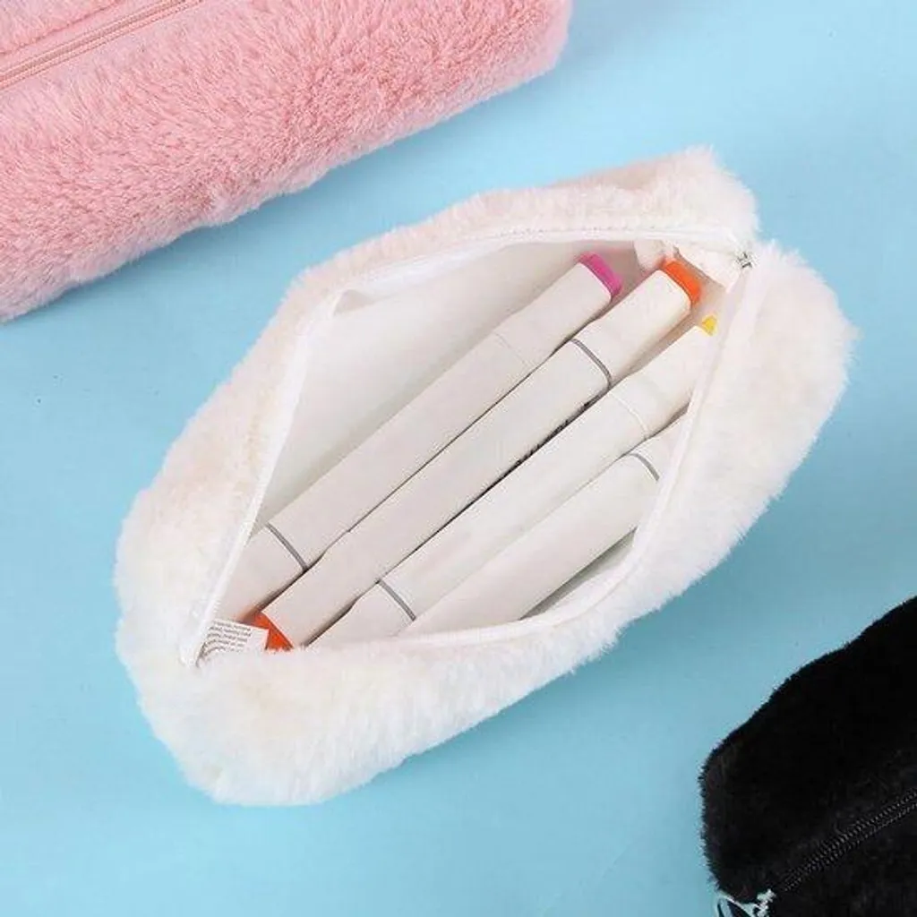 Plumier rigide noir en plastique pour stylos et matériel de dessin