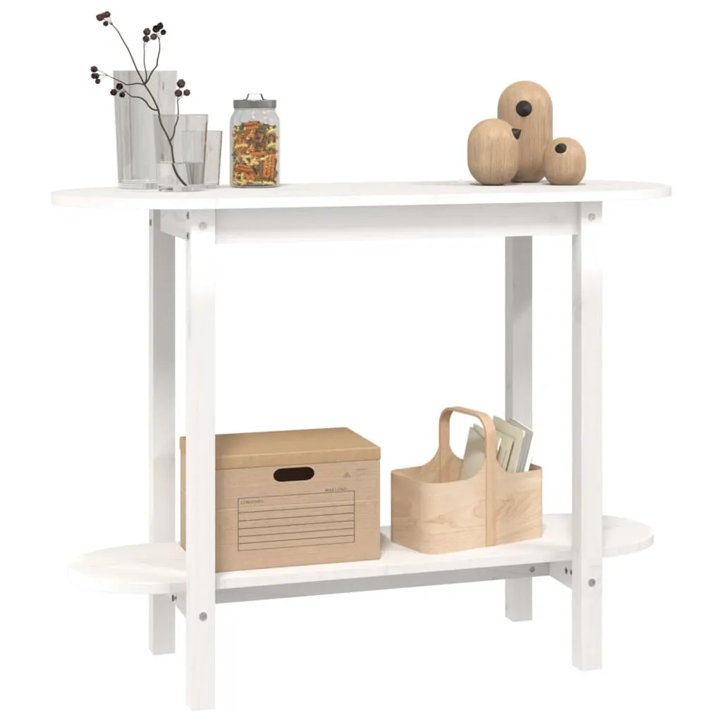 Consolle in Pino Massiccio Bianco 110x40x80 cm - Alta Resistenza - 4