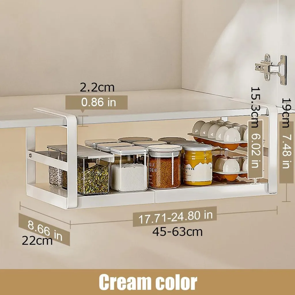 Panier de rangement à suspendre extensible 45-63 cm en métal robuste